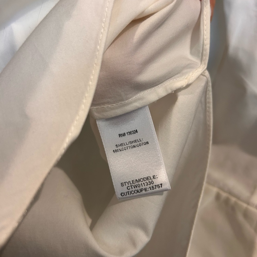 Halston Heritage White Longline Button-Down Shirt - Picture 4 of 6